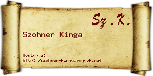Szohner Kinga névjegykártya
