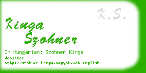 kinga szohner business card